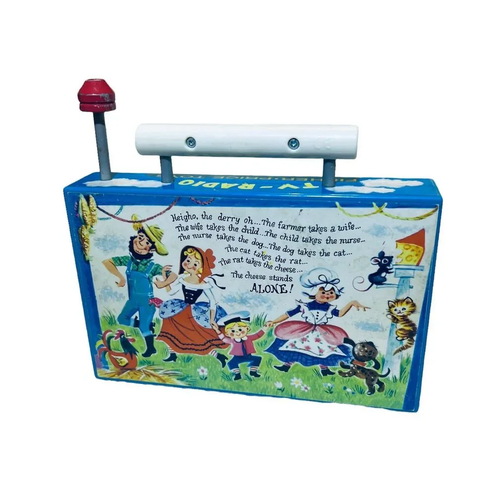 Fisher Price Classic TV-Radio Music Box Plays The Farmer in the Dell Wind Up Toy
